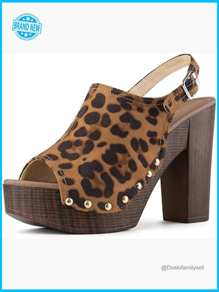 Open Toe Slingback Platform Chunky Heel Sandals Faux Suede Buckle Party Wear